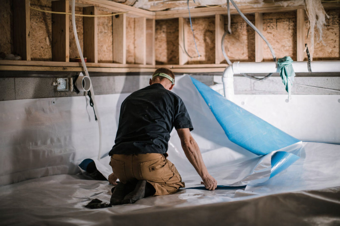 Crawl space vapor barrier in Reading, PA